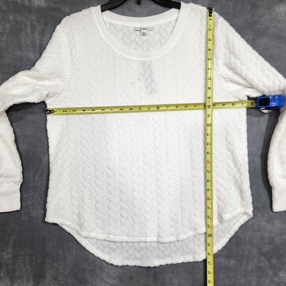 Roudelain Cable Knit Pajama Set Cloud Dancer Long Sleeve Jogger Style Large - Picture 6 of 8